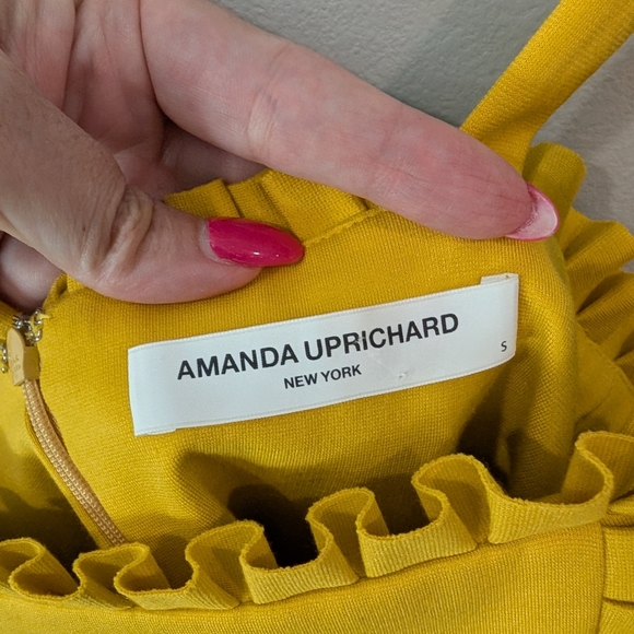 Amanda Uprichard Yellow Ruffled Peplum Tank Top - Picture 3 of 8